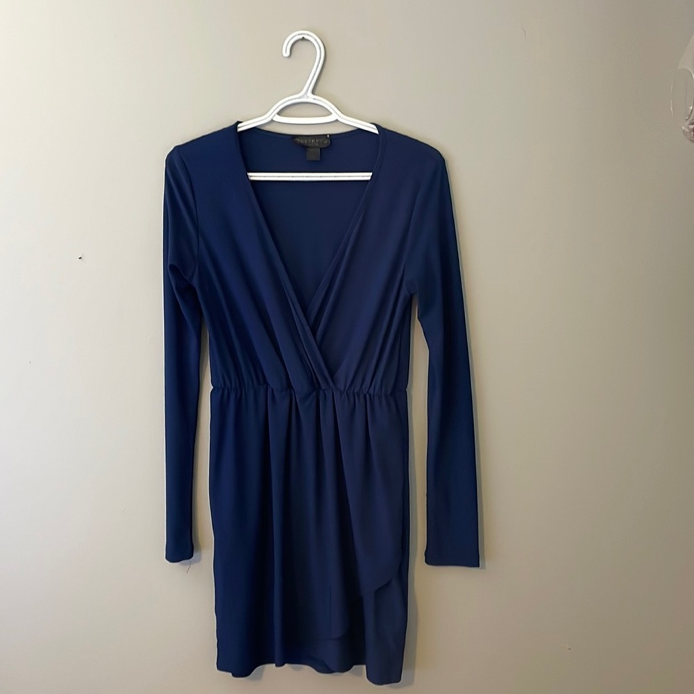 Long sleeve navy dress